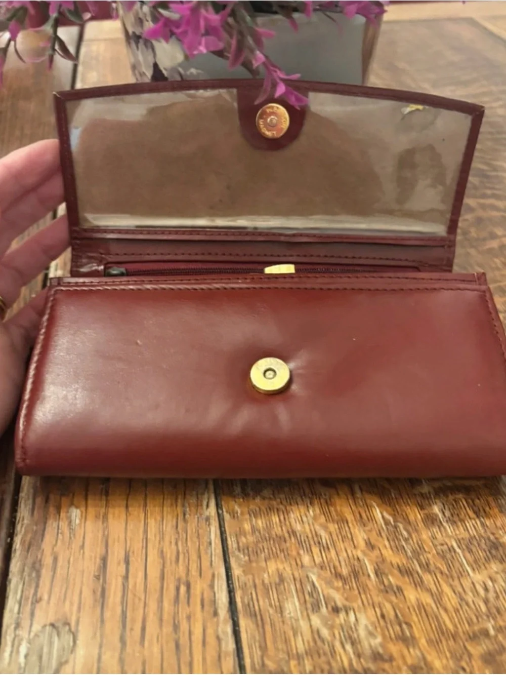 Dooney & Bourke Burgundy Leather Logo Wallet/clutch